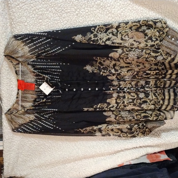 NWT V CRISTINA 100 POLYESTER BLOUSE - Picture 1 of 6